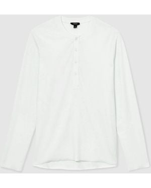 Reiss Francisco Ribbed Long-Sleeve Henley T-Shirt - White