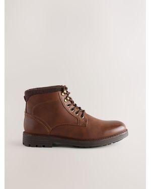 Next Borg Lined Chukka Boots - Brown