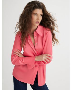 River Island Long Sleeve Satin Shirt - Red