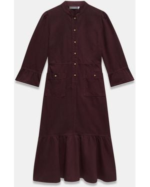 Mint Velvet Denim Midi-Hemdkleid - Rot