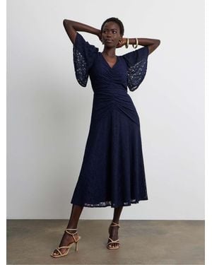 Joanna Hope Stretch Lace Midi Dress - Blue