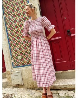 Amy Lynn Imogen Smocked Midaxi Dress - Red