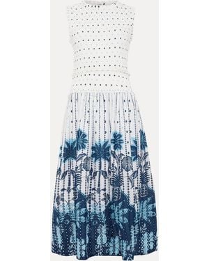 Phase Eight Chiara Spot Drop Waist Dress - Blue