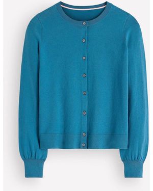 Boden Camilla Cotton Crew Cardigan - Blue