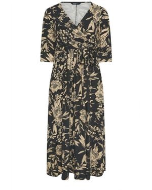 Yours Curve Soft Touch Floral Wrap Dress - White
