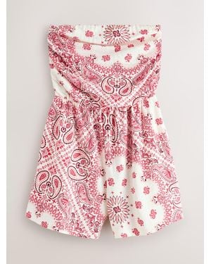Next Jersey Bandeau Playsuit - Pink
