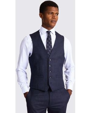 Moss Slim Twisted Suit Waistcoat - Blue