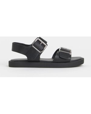 JD Williams Two Part Buckle Comfort Sandals - White