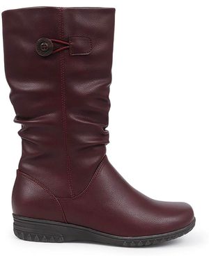 Pavers Flat Slouch Boots - Purple