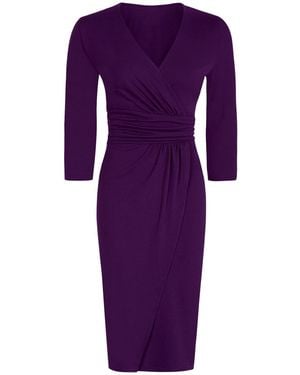 Hot Squash Ascot Mock Wrap Dress - Lila