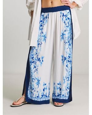 Figleaves Lisbon Wide-Leg Beach Pants - Blue