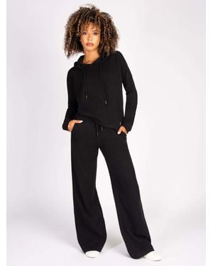 Pineapple Super Cozy Dip Hem Hoodie - Black
