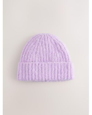 Next Lilac/ Ribbed Beanie Hat - Purple
