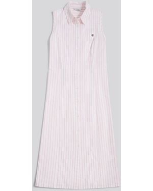 U.S. POLO ASSN. U. S. Polo Assn U. S. Polo Assn. Sleeveless Tie Back Midi Shirt Dress - Pink