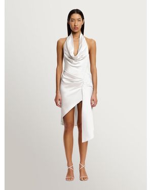 Significant Other Angela Satin Aysmetric Hem Mini Dress - White