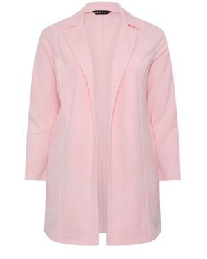 Yours Curve Scuba Blazer - Pink