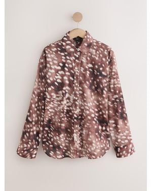 Next Relaxed Long Sleeve Cotton Lightweight Shirt - Pink
