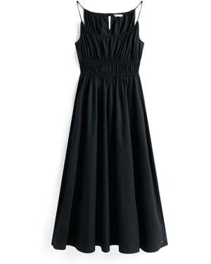 Tommy Hilfiger Smock Scoop Neck Maxi Dress - Black