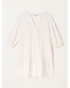 FatFace Fatface Beachwear Embroidered Mini Dress - Natural