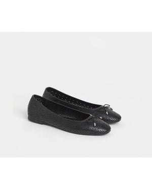 JD Williams Laser Cut Detail Ballerinas - White