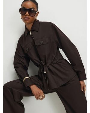 River Island Zip Through Drawstring Shacket - Black