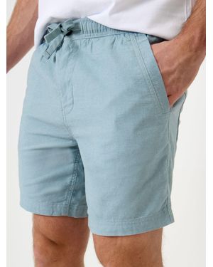 Saltwell Linen Blend Elasticated Rugby Shorts - Blue