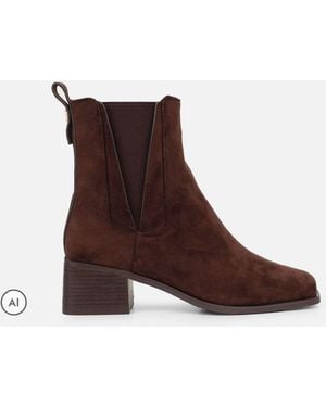 SIMMI Tyler Block Heel Chelsea Boots - Brown