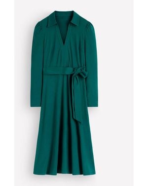 Boden Imogen Collared Jersey Dress - Green