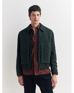 Oliver Spencer Oliver Spencer Arlington Wool Blend Bomber Jacket - Green