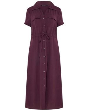 M Com Utility Pocket Shirt Dress - Lila