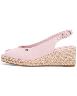 Tommy Hilfiger Hemp Slingback Wedge Espadrilles - Pink