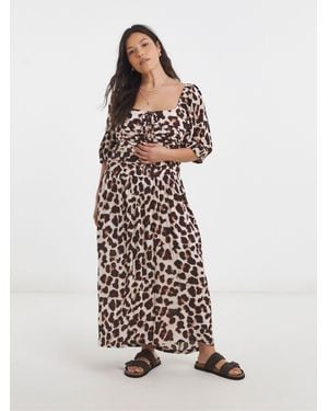 Simply Be Crinkle Drop Waist Midi Dress - White
