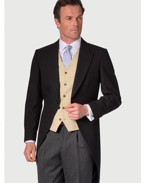 Brook Taverner Regular Fit Morning Suit Tailcoat - Black