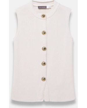 Mint Velvet Cotton Blend Waistcoat Top - White