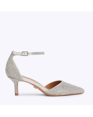 Carvela Kurt Geiger Standard Fit Shinier Court Emebellished Heeled Shoes - White