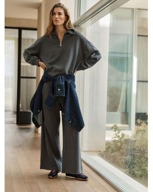 Next Charcoal N. Premium Slinky Wide Leg Sweatpants - Green