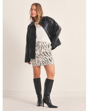 Simply Be Sequin Mini Skirt - Natural