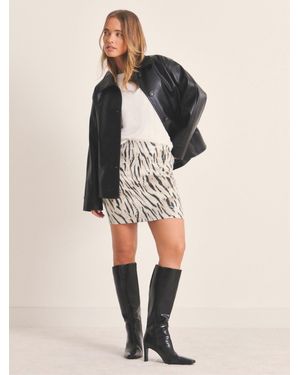 Simply Be Sequin Mini Skirt - Natural