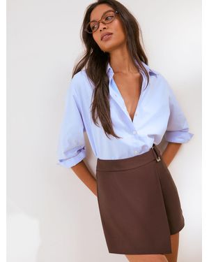 Friends Like These Fig Wrap Front Skort - White