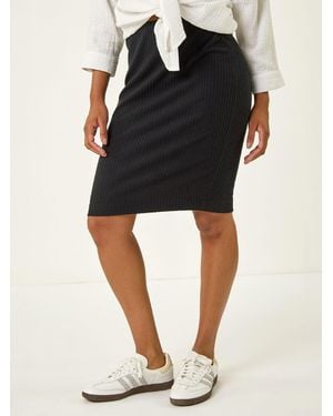 Roman Soft Pencil Stretch Skirt - Black