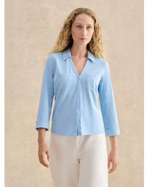 Hobbs Zariah Slub Shirt - Blue