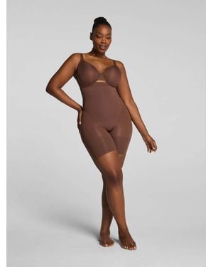 Spanx Light Gofigure Firm Control High-Waisted Mid-Thigh Shorts - Brown