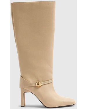 River Island Straight High Leg Boots - White