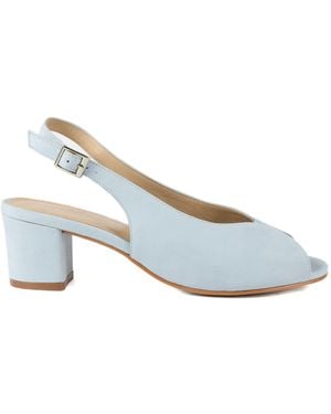 Jones Bootmaker Jones Bootmaker Powder Zahara Leather Peep Toe Slingback Court Shoes - White