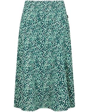Weird Fish Romaro Printed Jersey Midi Skirt - Green
