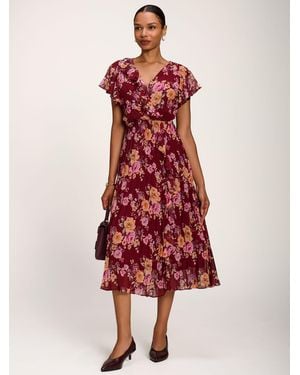 Jolie Moi Printed Chiffon Midi Dress - Red