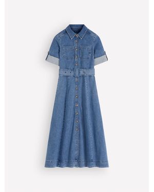 Boden Denim Midi Shirt Dress - Blue