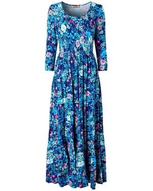 Joe Browns Crinkle Cotton Maxi Dress - Blue