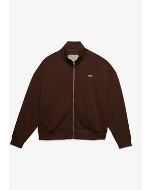 Superdry Signature Embroided Oversized Sweat Top - Brown