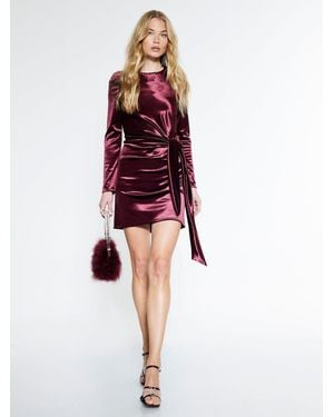 River Island Long Sleeve Tie Side Mini Dress - Red